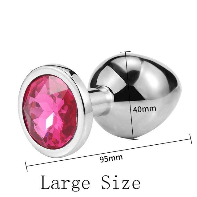 Erotic Adults Anal Sex Plug, Metal Butt Plug With Jewelry